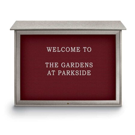 United Visual Products Indoor Enclosed Combo Board, 42"x32", White Frame/White Porc & Cinnabar UVCB4232W-WHTPORC-CINNABA
